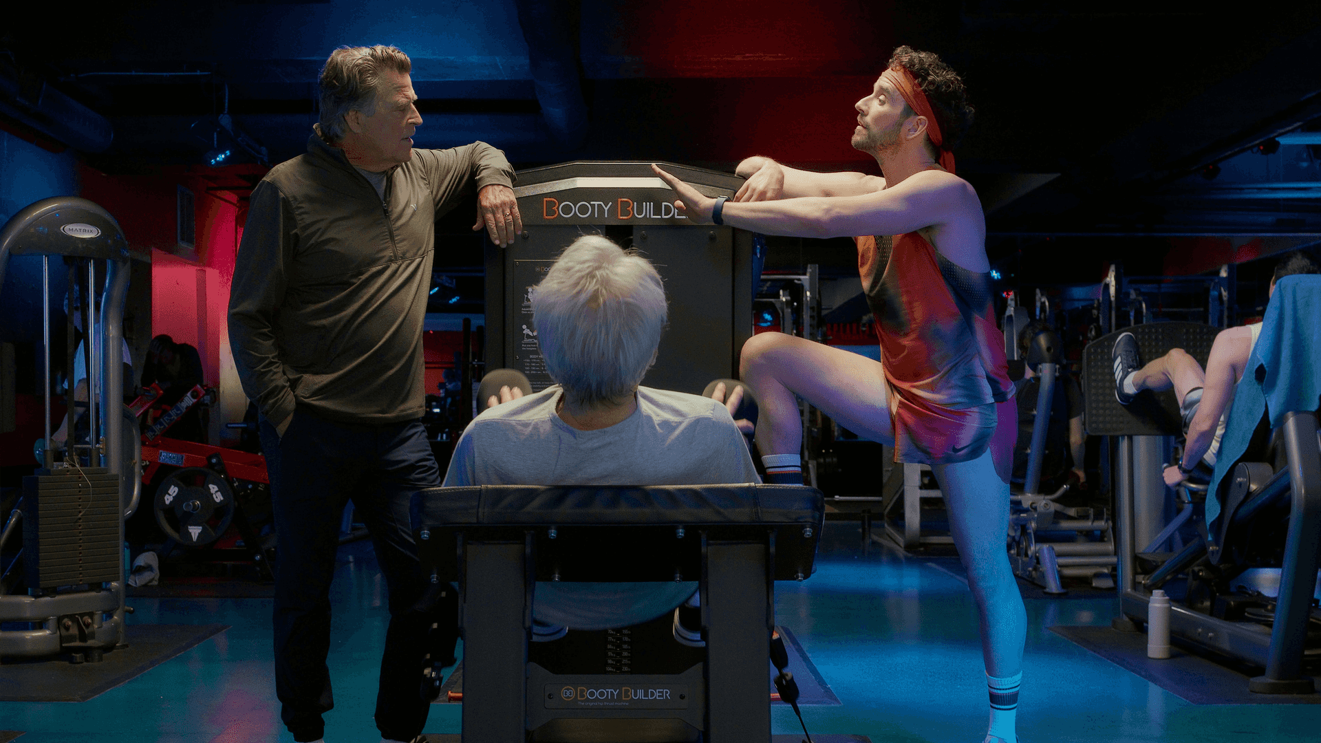 Ted McGinley, Harrison Ford and Michael Urie in "Shrinking," now streaming on Apple TV.