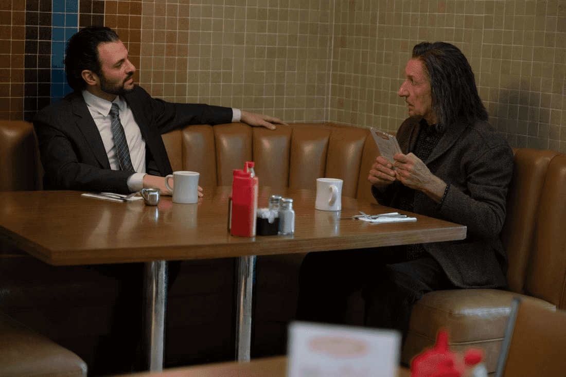 (L-R): Agent Cleary (Arian Moayed) and Trevor Slattery (Sir Ben Kingsley) in Marvel Television's WONDER MAN, exclusively on Disney+. Photo by Suzanne Tenner. © 2026 MARVEL.