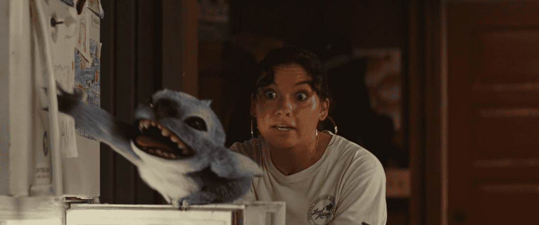 (L-R) Stitch and Sydney Agudong as Nani in Disney’s live-action LILO & STITCH. Photo courtesy of Disney. © 2025 Disney Enterprises Inc. All Rights Reserved.