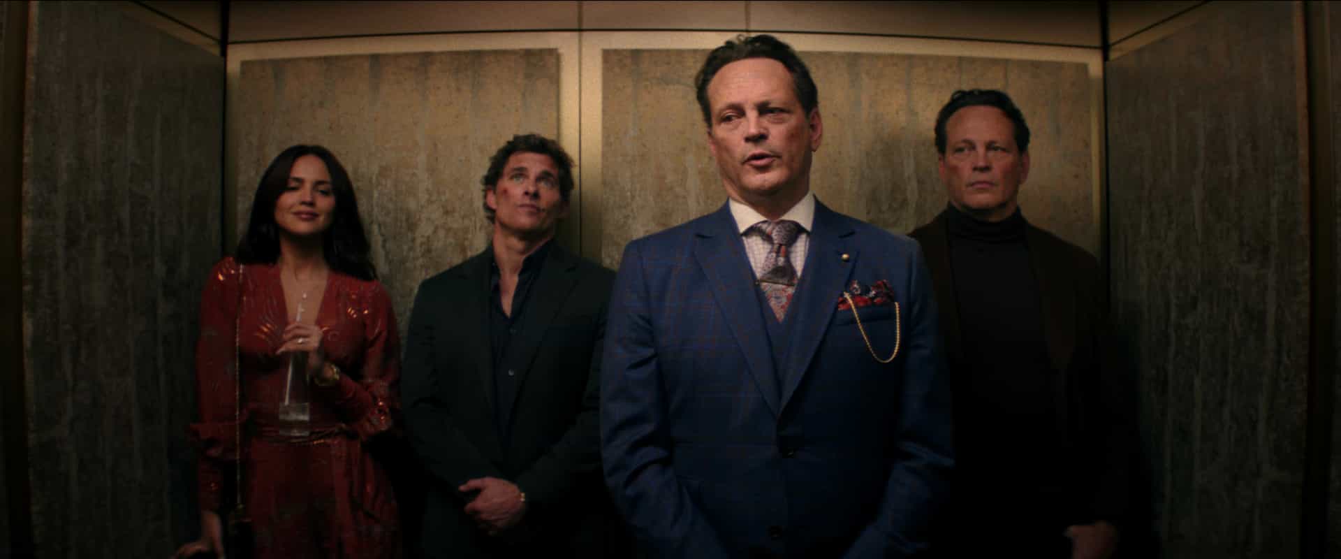 Vince Vaughn, Vince Vaughn, James Marsden and Eiza González in "Mike & Nick & Nick & Alice"
